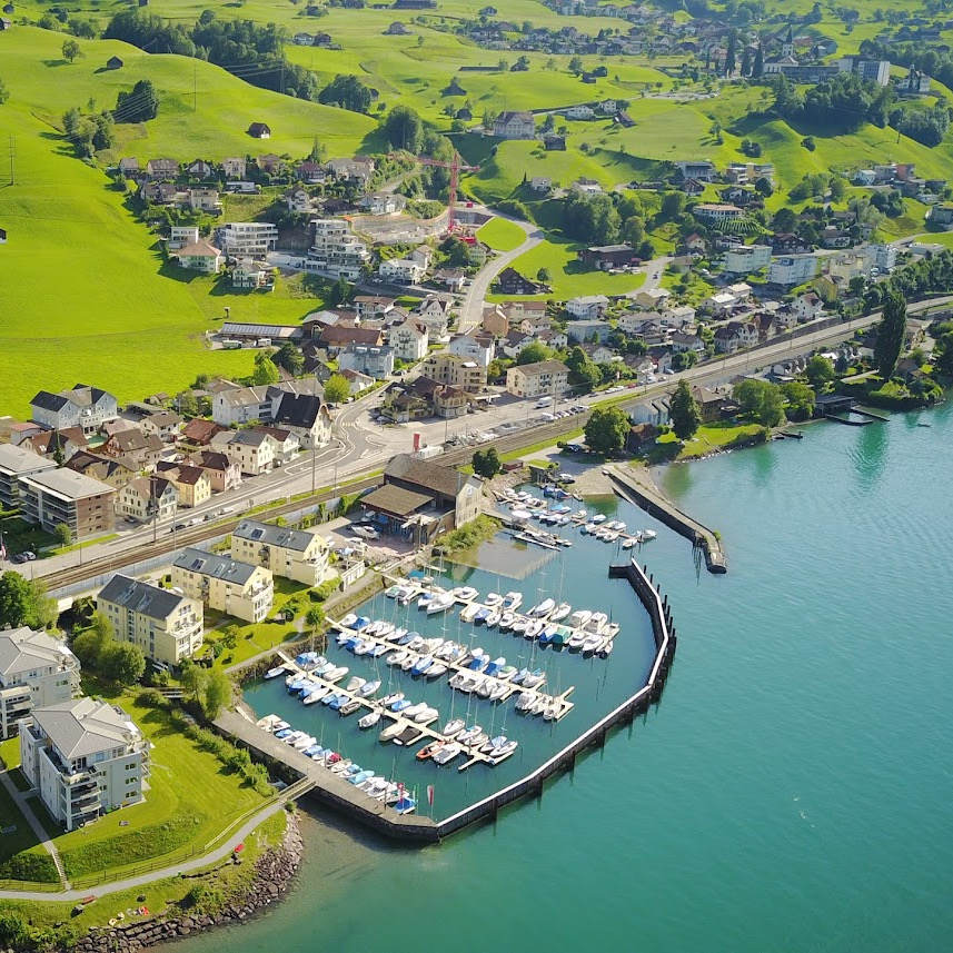 Luftbild Hafen Unterterzen