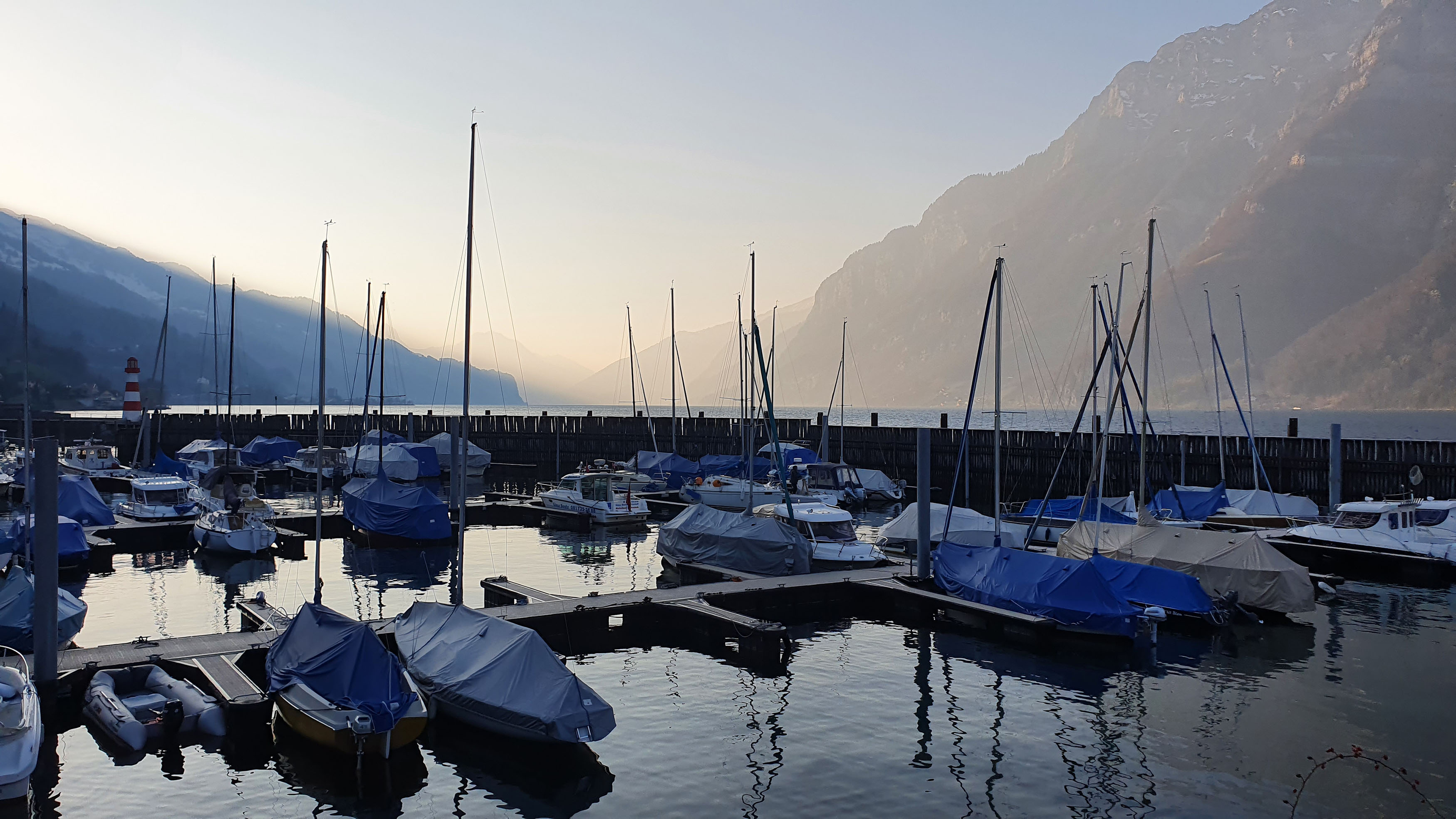 Sonnenuntergang Hafen Unterzen